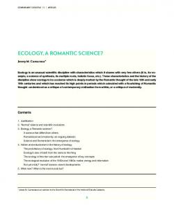 Ecology, a romantic science?