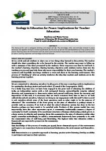 Ecology in Education for Peace: Implications for Teacher Education
