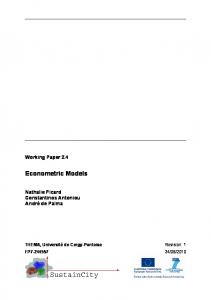 Econometric Models - SustainCity