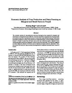 Economic Analysis of Crop Production and Dairy ... - AgEcon Search