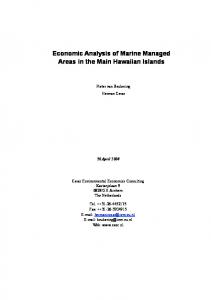 Economic Analysis of Marine Managed Areas in the Main ... - CiteSeerX