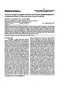 Economic analysis of protected cultivation of bell Pepper (Capsicum ...