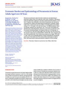 Economic Burden and Epidemiology of Pneumonia in Korean Adults ...