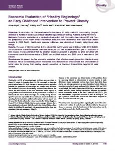 Economic evaluation of healthy beginnings an ... - Wiley Online Library