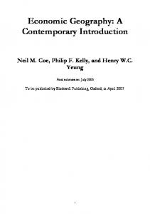 Economic Geography: A Contemporary Introduction - CiteSeerX