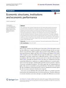 Economic structures, institutions and economic performance
