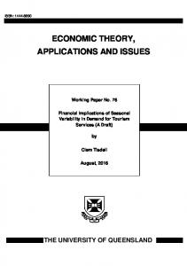 ECONOMIC THEORY, APPLICATIONS AND ISSUES - AgEcon Search