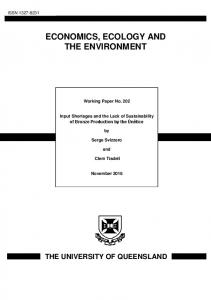 economics, ecology and the environment