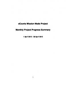 eCourts Mission Mode Project Monthly Project Progress Summary