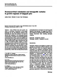 Ectomycorrhizal colonization and intraspecific variation ... - UBC Botany