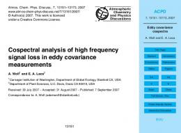 Eddy covariance cospectra - EaseChem.com