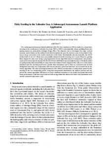 Eddy Seeding in the Labrador Sea: A Submerged ... - AMS Journals