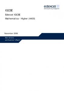 Edexcel IGCSE Mathematics - Higher (4400)