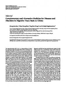 Editorial Complementary and Alternative Medicine for ... - CiteSeerX