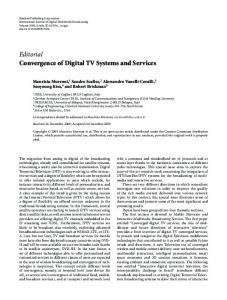 Editorial Convergence of Digital TV Systems and ...