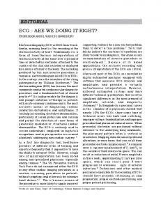 EDITORIAL ECG - ARE WE DOING IT RIGHT?