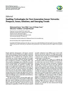 Editorial Enabling Technologies for Next-Generation Sensor Networks ...