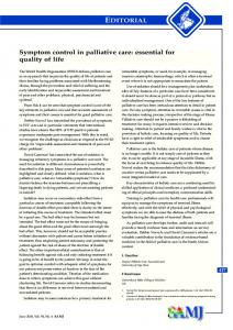 EDITORIAL Symptom control in palliative care - South African Medical ...