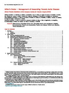 Editor's Choice - Management of Descending Thoracic Aorta Diseases