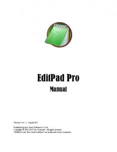 EditPad Pro manual in PDF format