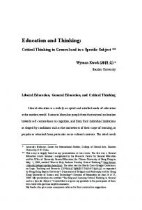 Education and Thinking: