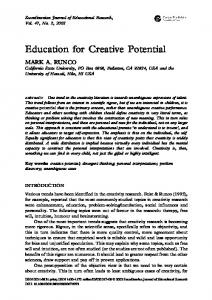 Education for Creative Potential