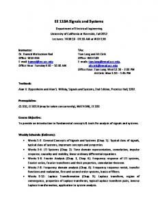 EE 110A Signals and Systems