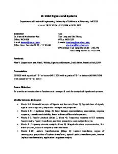 EE 110A Signals and Systems