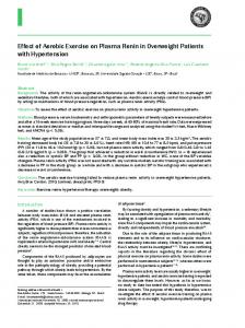 Effect of Aerobic Exercise on Plasma Renin in Overweight ... - SciELO