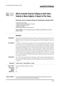 Effect of Aerobic Exercise Training on Aortic Wave