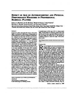 Effect of Age on Anthropometric and Physical Performance Measures ...