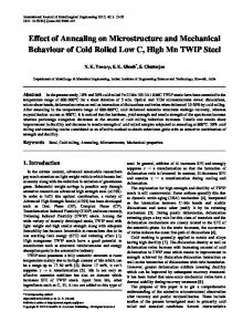 Effect of Annealing on Microstructure and Mechanical Behaviour of