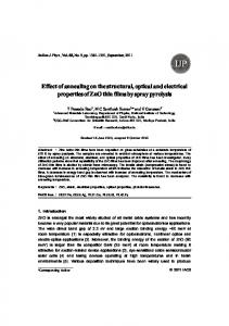 Effect of annealing on the structural, optical and ... - Springer Link