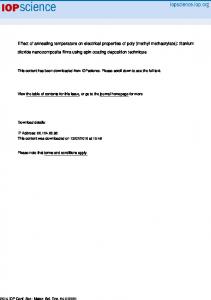 Effect of annealing temperature on electrical ...