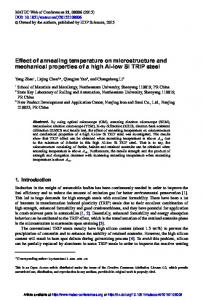 Effect of annealing temperature on microstructure and mechanical ...