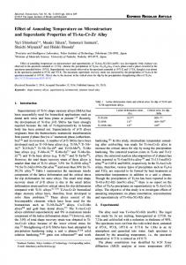 Effect of Annealing Temperature on Microstructure and Superelastic ...