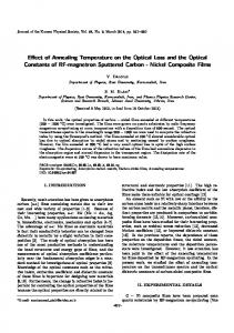 Effect of Annealing Temperature on the Optical Loss ... - Springer Link