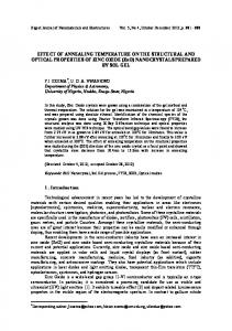 EFFECT OF ANNEALING TEMPERATURE ON THE STRUCTURAL ...