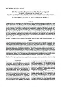 Effect of Annealing Temperatures on TiO2 Thin Films Prepared by ...