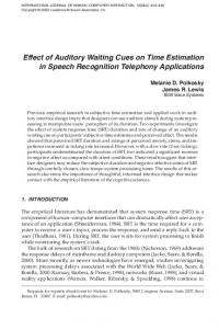 Effect of auditory waiting cues on time estimation in speech - CiteSeerX