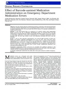 Effect of Barcodeassisted Medication ... - Wiley Online Library