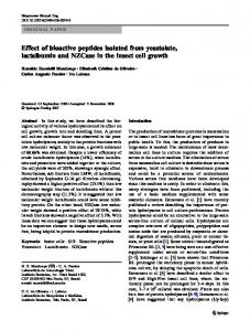 Effect of bioactive peptides isolated from yeastolate, lactalbumin and ...