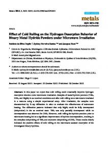 Effect of Cold Rolling on the Hydrogen Desorption