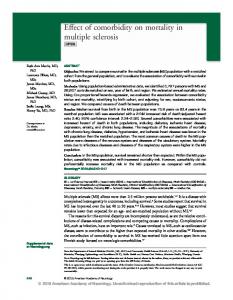 Effect of comorbidity on mortality in multiple sclerosis - Neurology