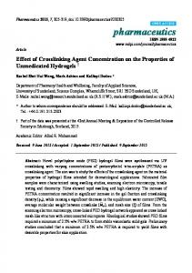 Effect of Crosslinking Agent Concentration on the Properties of ... - MDPI