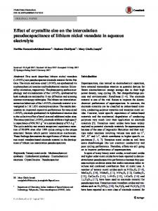 Effect of crystallite size on the intercalation