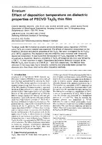 Effect of deposition temperature on dielectric properties ... - Springer Link