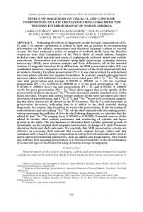 EFFECT OF DIAGENESIS ON THE Sr, O, AND C ISOTOPE ...