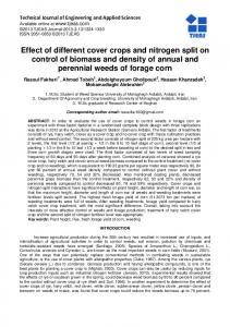 Effect of different cover crops and nitrogen split on ...