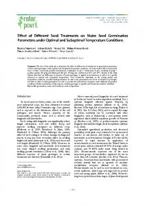 Effect of different seed treatments on maize seed germination ...